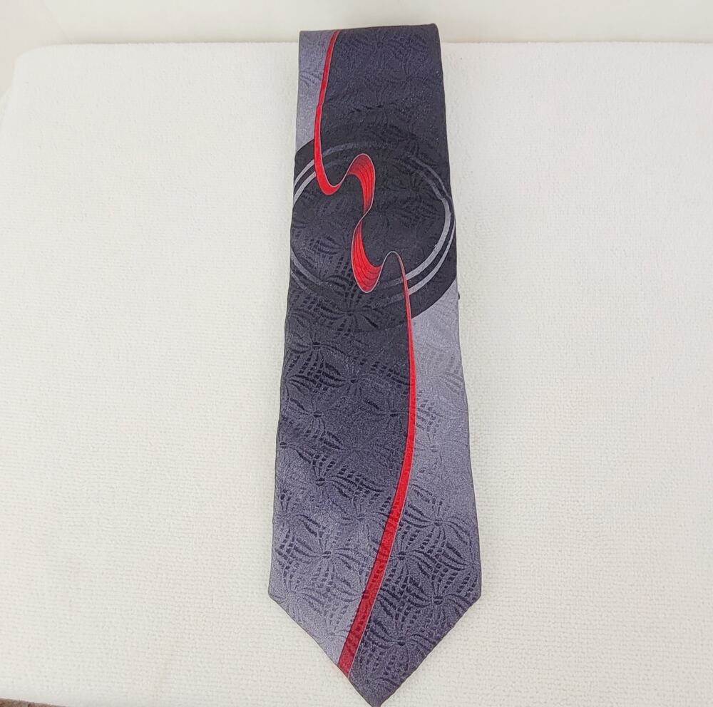 Sopranos Bada Bing black grey silk tie Retro Office Career Fan gear
